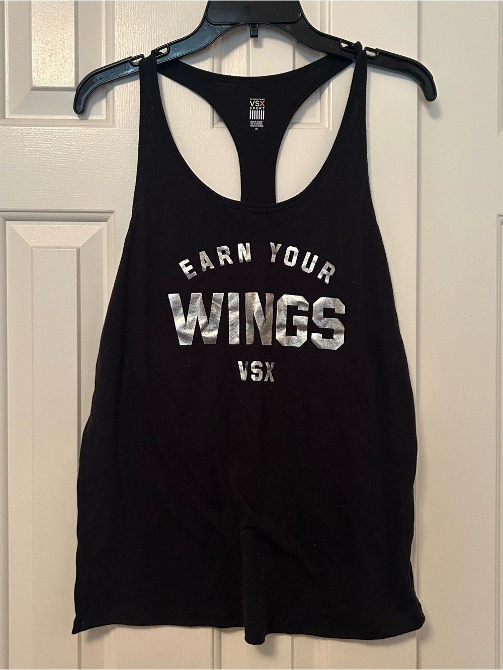 VSX Victoria's Secret Earn Your Wings Black Athletic Tank Top Women's Large